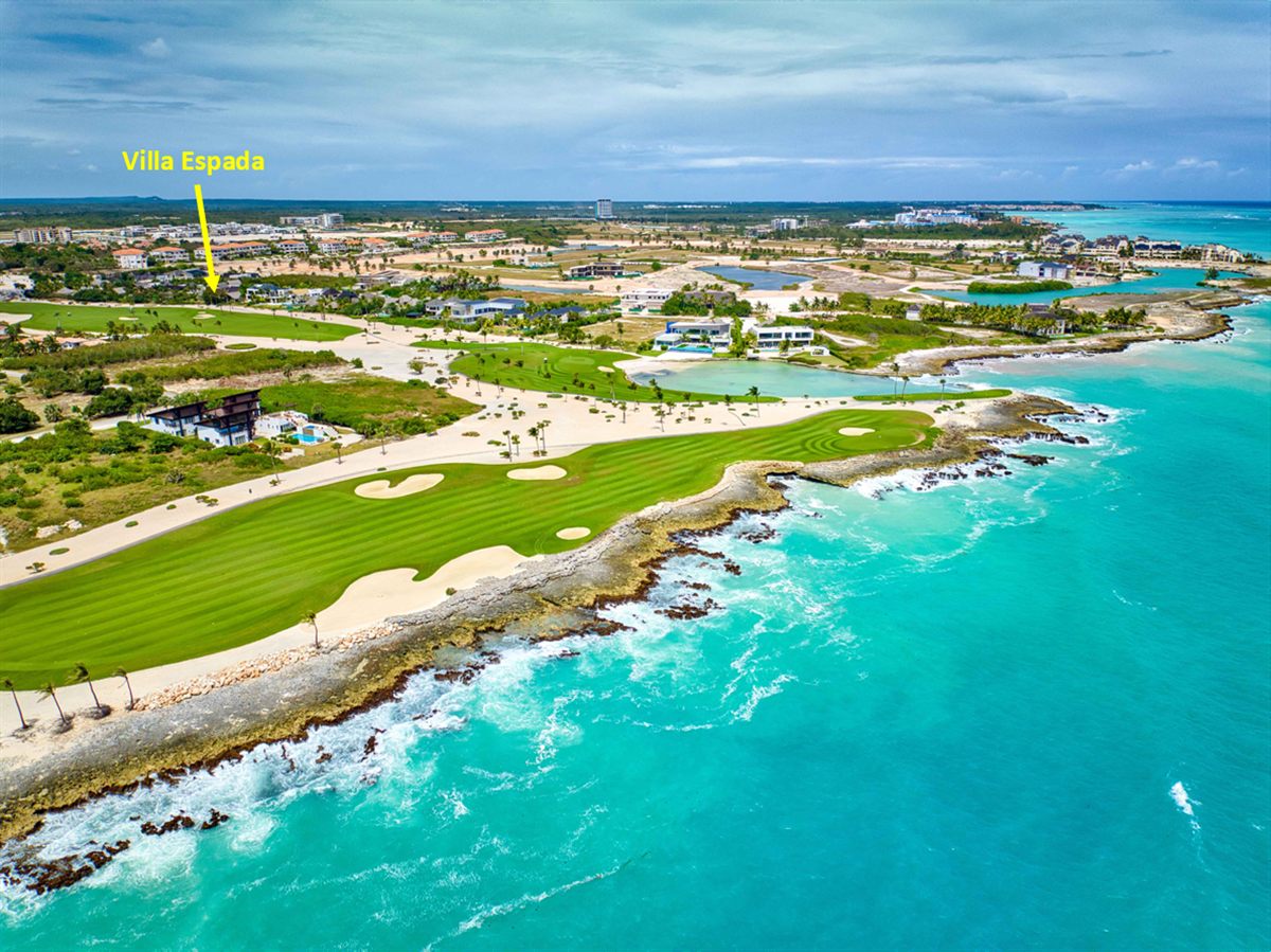 Aerial coastal view of Cap Cana and Punta Espada Golf Course on the Caribbean Sea